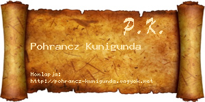Pohrancz Kunigunda névjegykártya